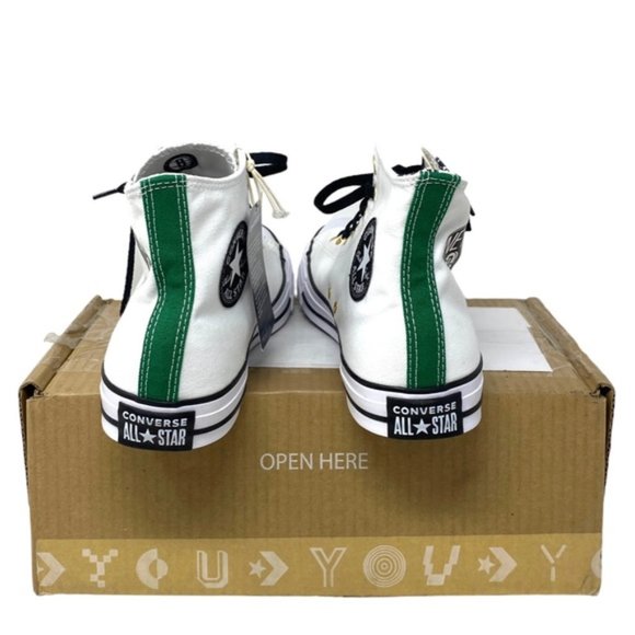 Converse Ctas High Top Canvas White Women's Size Sneakers Custom 172289C-WTBLGR - Picture 4 of 10